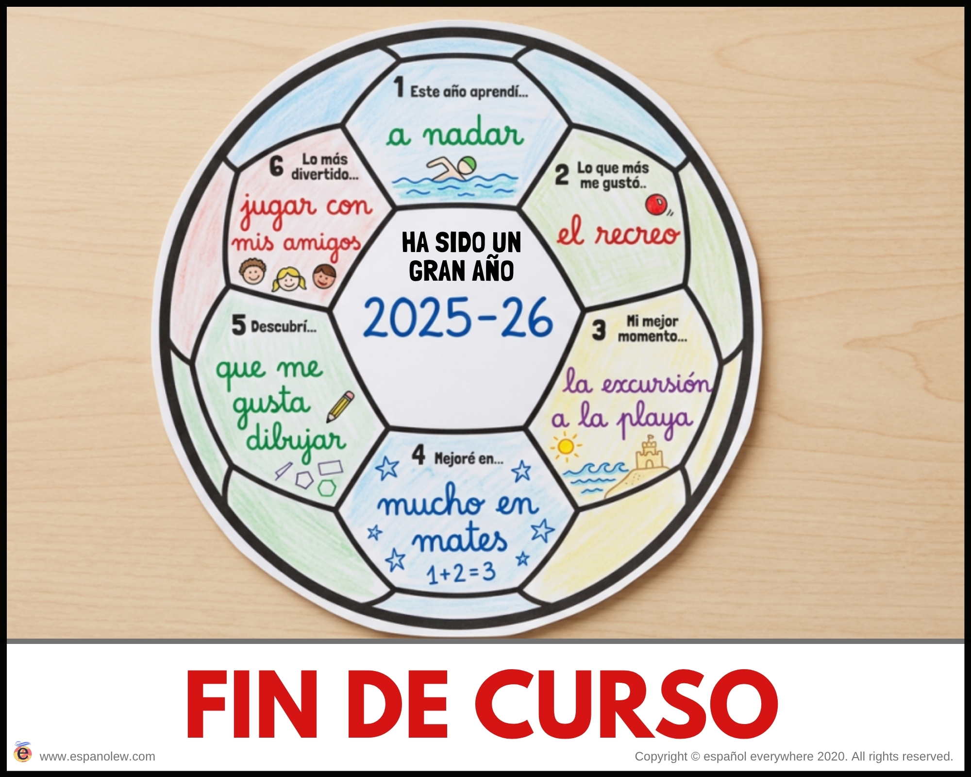 Materiales de fútbol para la clase de español ELE en Primaria Expresión oral, vocabulario, gramática, conjugación de verbos, países hispanohablantes, Mundial y actividades manipulativas (83)