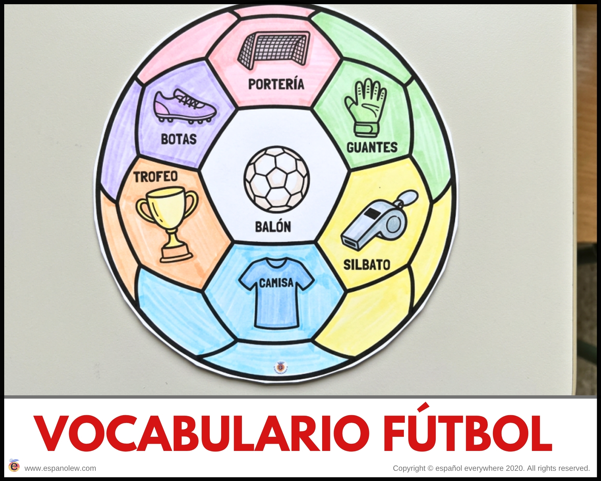 Materiales de fútbol para la clase de español ELE en Primaria Expresión oral, vocabulario, gramática, conjugación de verbos, países hispanohablantes, Mundial y actividades manipulativas (88)