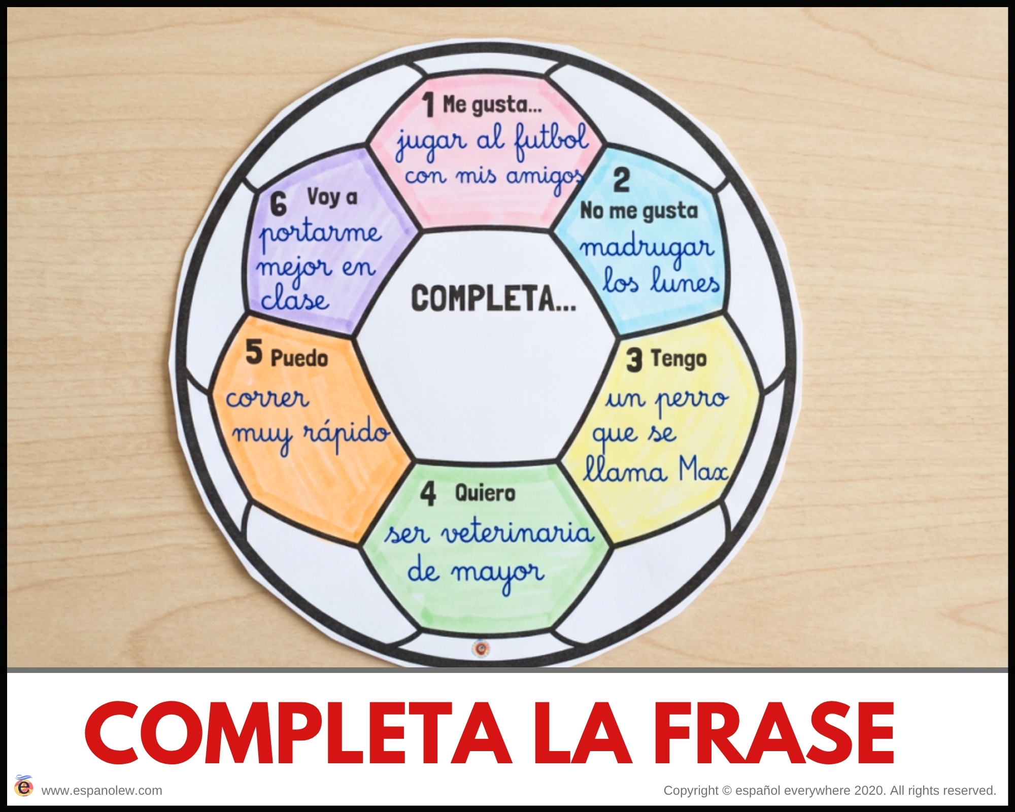 Materiales de fútbol para la clase de español ELE en Primaria Expresión oral, vocabulario, gramática, conjugación de verbos, países hispanohablantes, Mundial y actividades manipulativas (97)