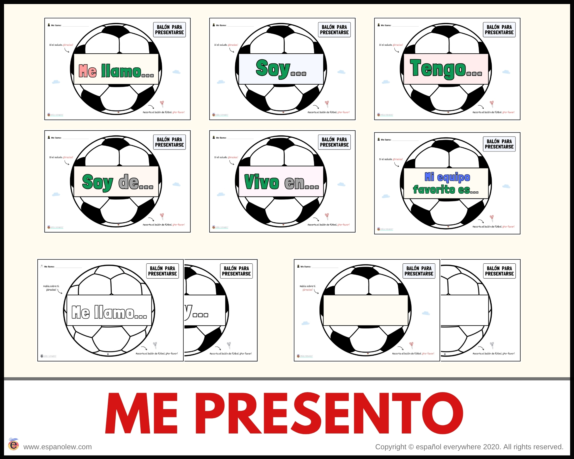 Materiales de fútbol para la clase de español ELE en Primaria Expresión oral, vocabulario, gramática, conjugación de verbos, países hispanohablantes, Mundial y actividades manipulativas (99)